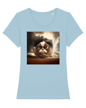 Grumpy Sphere Cat Sky Blue