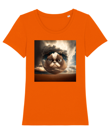 Grumpy Sphere Cat Bright Orange