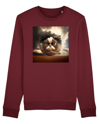 Grumpy Sphere Cat Burgundy