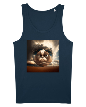 Grumpy Sphere Cat Navy