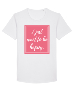 i just want to be happy3 Tricou mânecă scurtă guler larg Bărbat Skater