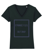 strange flex but okay3 Tricou mânecă scurtă guler V Damă Evoker