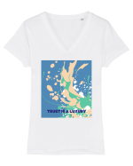trust is a luxury2 Tricou mânecă scurtă guler V Damă Evoker