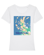 trust is a luxury2 Tricou mânecă scurtă guler larg fitted Damă Expresser
