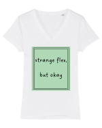 strange flex but okay5 Tricou mânecă scurtă guler V Damă Evoker