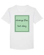 strange flex but okay5 Tricou mânecă scurtă guler larg Bărbat Skater