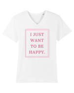 i just want to be happy4 Tricou mânecă scurtă guler V Bărbat Presenter