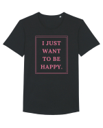 i just want to be happy4 Tricou mânecă scurtă guler larg Bărbat Skater