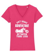 Motorcycle Tricou mânecă scurtă guler V Damă Evoker