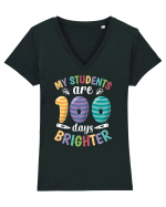My students are 100 days brighter Tricou mânecă scurtă guler V Damă Evoker