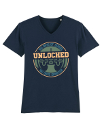 100 Days Of School Unlocked 100 Days Smarter Tricou mânecă scurtă guler V Bărbat Presenter