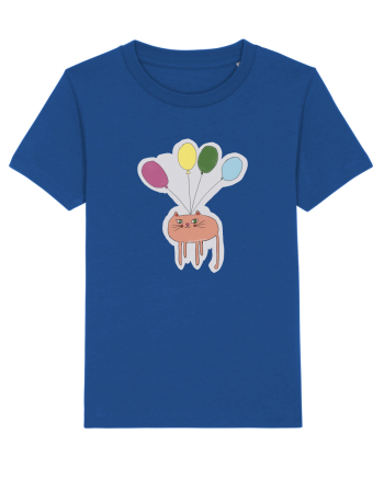 cat with baloons Majorelle Blue