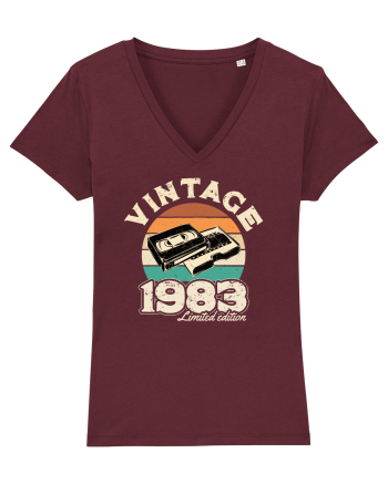 Vintage 1983 Retro sunset videotape Burgundy