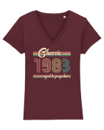Vintage 1983 ST Classic aged to perfection Tricou mânecă scurtă guler V Damă Evoker