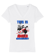 Anger Management Tricou mânecă scurtă guler V Damă Evoker