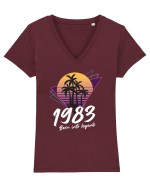 Synthwave 1983 SW born into legend Tricou mânecă scurtă guler V Damă Evoker