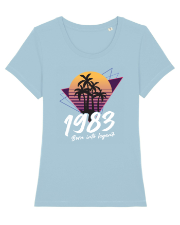 Synthwave 1983 SW born into legend Sky Blue