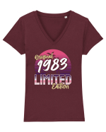 Synthwave 1983 SW original limited edition Tricou mânecă scurtă guler V Damă Evoker