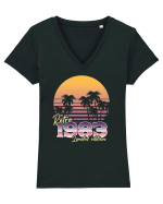 Synthwave 1983 SW retro limited edition Tricou mânecă scurtă guler V Damă Evoker
