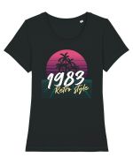 Synthwave 1983 SW retro style Tricou mânecă scurtă guler larg fitted Damă Expresser