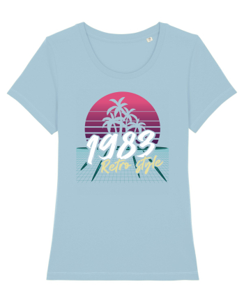 Synthwave 1983 SW retro style Sky Blue