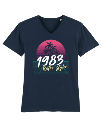 Synthwave 1983 SW retro style French Navy