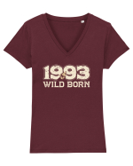 Vintage 1993 BC Wild born Tricou mânecă scurtă guler V Damă Evoker