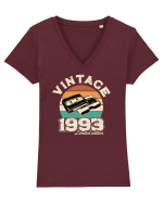 Vintage 1993 Retro sunset videotape Tricou mânecă scurtă guler V Damă Evoker