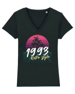 Synthwave 1993 SW retro style Tricou mânecă scurtă guler V Damă Evoker