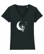 Astronaut Tricou mânecă scurtă guler V Damă Evoker