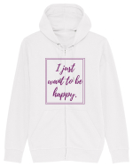 i just want to be happy6 Hanorac cu fermoar Unisex Connector