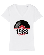 1983 - Best year of the 80s Tricou mânecă scurtă guler V Damă Evoker