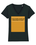 i draw healthy people and relationship to myself Tricou mânecă scurtă guler V Damă Evoker