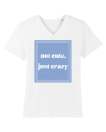 not cute just crazy Tricou mânecă scurtă guler V Bărbat Presenter