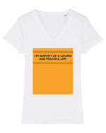 i m worthy of a loving and peaceful life Tricou mânecă scurtă guler V Damă Evoker