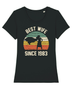 Best wife since 1983 Tricou mânecă scurtă guler larg fitted Damă Expresser