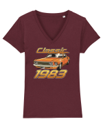 Classic 1983 Tricou mânecă scurtă guler V Damă Evoker