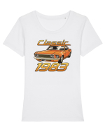 Classic 1983 Tricou mânecă scurtă guler larg fitted Damă Expresser