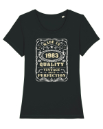 Made in 1983 quality Tricou mânecă scurtă guler larg fitted Damă Expresser