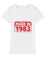 Simply made in 1983 Tricou mânecă scurtă guler V Damă Evoker