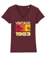 Vintage 1983 - sunny palm trees Tricou mânecă scurtă guler V Damă Evoker