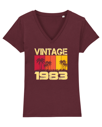 Vintage 1983 - sunny palm trees Burgundy