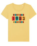 Vintage 1983 classic Tricou mânecă scurtă guler larg fitted Damă Expresser