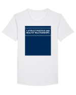 i attract positive and healthy relationships2 Tricou mânecă scurtă guler larg Bărbat Skater