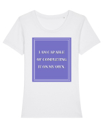 i am capable of completing it on my  own Tricou mânecă scurtă guler larg fitted Damă Expresser