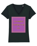 i am capable of completing it on my  own2 Tricou mânecă scurtă guler V Damă Evoker
