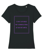 i am capable of completing it on my  own4 Tricou mânecă scurtă guler larg fitted Damă Expresser