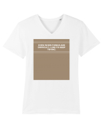even when things are difficult i like to keep trying Tricou mânecă scurtă guler V Bărbat Presenter