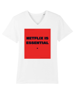 netflix is essential2 Tricou mânecă scurtă guler V Bărbat Presenter