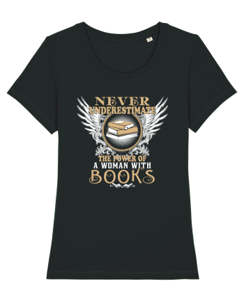 A woman with Books Black